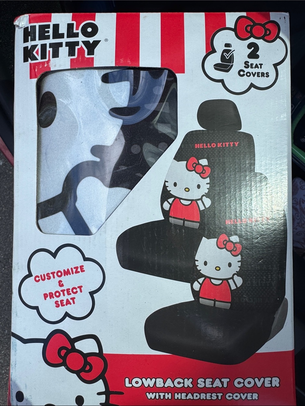 Hello Kitty Black & Red Kids Seat Covers (2-Pack)
